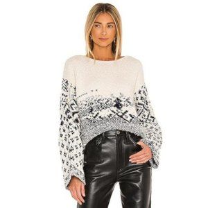 Free People Midnight Beach Evening Ivory Combo Sweater M NWT